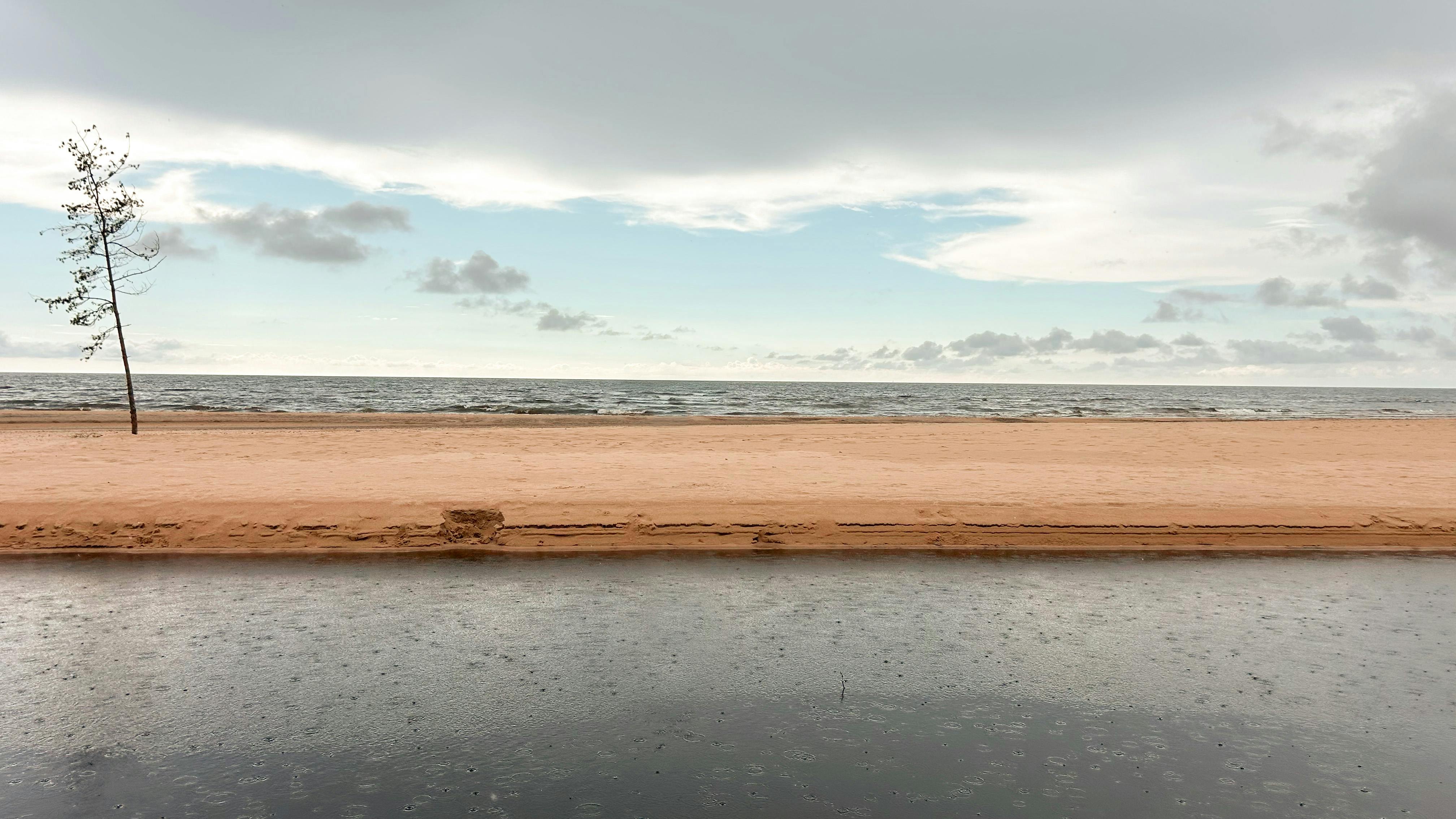 Beach chairs at sunset